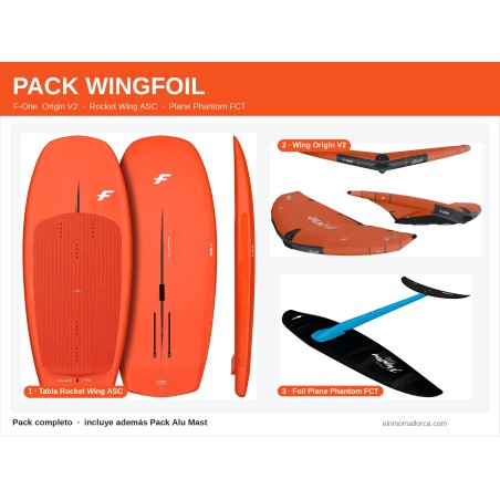 Pack Wingfoil F-One Origin V2 (Rocket Wing ASC + Plane FCT + Pack Alu Mast)